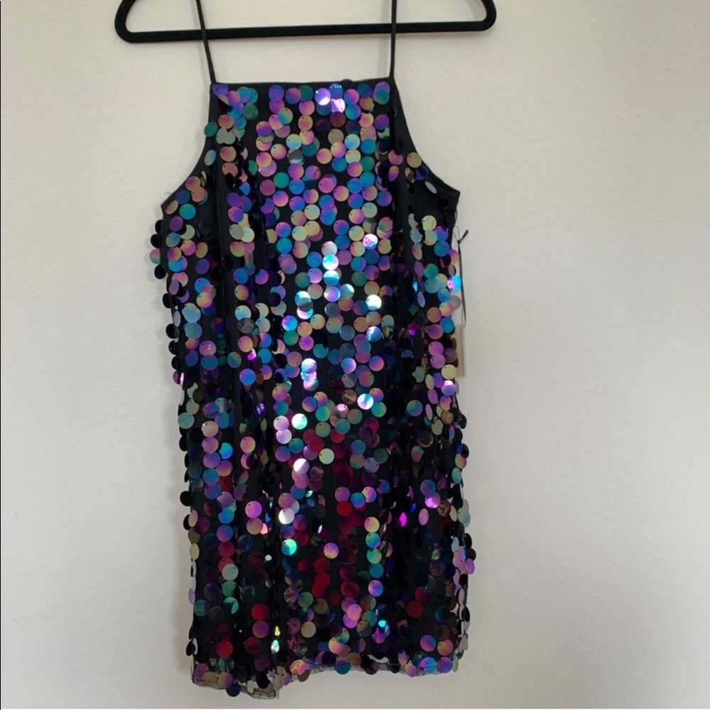 Woven dress with sequins